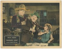 2j1441 GRINNING GUNS LC 1927 Jack Hoxie grabs bad guy manhandling scared Ena Gregory, very rare!