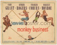 2j1339 MONKEY BUSINESS TC 1952 Marilyn Monroe, Cary Grant, Ginger Rogers, Charles Coburn!