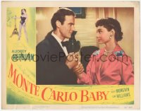 2j1486 MONTE CARLO BABY LC 1953 close up of elegant Audrey Hepburn with Philippe Lemaire!