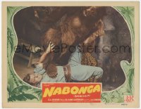 2j1496 NABONGA LC 1944 great close image of Buster Crabbe wrestling with giant fake gorilla!