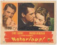 2j1506 NOTORIOUS LC #4 1946 best close up of Cary Grant & Ingrid Bergman, Alfred Hitchcock classic!