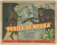 2j1345 PERILS OF NYOKA signed chapter 1 TC 1942 by Clayton Moore, great art of Kay Aldridge & ape!