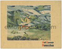 2j1517 PINOCCHIO LC 1940 Disney classic cartoon, close up swimming with fish inside whale!