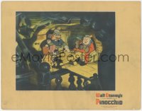 2j1520 PINOCCHIO LC 1940 Disney, creepy guy smoking pipe at dinner table with Foulfellow & son!