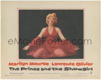 2j1523 PRINCE & THE SHOWGIRL LC #8 1957 classic c/u of sexiest Marilyn Monroe kneeling in red dress!