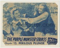 2j1530 PURPLE MONSTER STRIKES chapter 12 LC 1945 Republic serial, Perilous Plunge, Sterling in trouble!