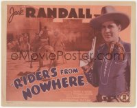 2j1349 RIDERS FROM NOWHERE TC 1940 great close portrait of cowboy Jack Randall with gun drawn, rare!