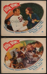 2j1672 ROSE BOWL 2 LCs 1936 Buster Crabbe in football uniform and in diner, ultra rare!