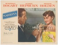 2j1369 SABRINA signed LC #4 1954 by Billy Wilder, close up Audrey Hepburn & Humphrey Bogart toasting!