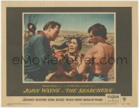 2j1547 SEARCHERS LC #6 1956 John Ford, John Wayne & barechested Jeff Hunter confront Archuletta!