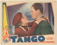 2j1568 TANGO LC 1936 Marie Prevost closes eyes & puckers up to kiss Warren Hymer, who looks puzzled!