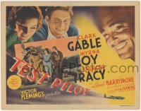 2j1357 TEST PILOT TC 1938 Clark Gable, Myrna Loy, Spencer Tracy, art of title in plane exhaust!