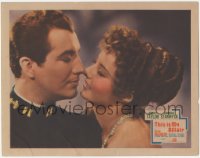 2j1573 THIS IS MY AFFAIR LC 1937 romantic c/u of Barbara Stanwyck & Robert Taylor about to kiss!