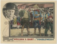 2j1582 TUMBLEWEEDS LC 1925 townspeople watch cowboy William S. Hart protect boy & his dog!