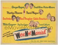 2j1363 WE'RE NOT MARRIED TC 1952 artwork of Ginger Rogers, sexy young Marilyn Monroe & others!