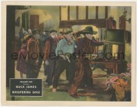 2j1592 WHISPERING SAGE LC 1927 cowboy Buck Jones & townspeople with guns drawn by barricaded door!