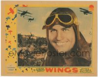 2j1594 WINGS LC 1927 William Wellman Best Picture winner, incredible c/u of pilot Richard Arlen!