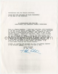 2j0039 HARLAN ELLISON signed letter 2004 introduction for interview with wonderful content!