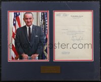 2j0015 LYNDON B. JOHNSON signed letter in 16x20 display 1952 when he was senator, ready to frame!