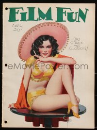 2j0863 FILM FUN magazine April 1933 Enoch Bolles are of sexy smoking senorita in skimpy outfit!