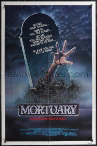 2j1167 MORTUARY 1sh 1983 Satanic cult, cool artwork of hand reaching up from grave!