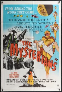 2j1169 MYSTERIANS 1sh 1959 they're abducting Earth's women & leveling its cities, RKO printing!