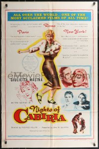 2j1175 NIGHTS OF CABIRIA 1sh 1957 Federico Fellini's La Notti di Cabiria, Giulietta Masina!