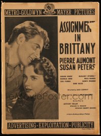 2j0649 ASSIGNMENT IN BRITTANY pressbook 1943 new star Jean-Pierre Aumont & Susan Peters, very rare!