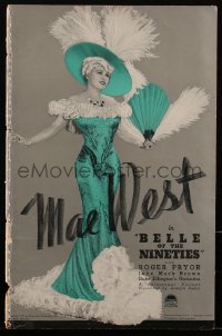 2j0653 BELLE OF THE NINETIES pressbook 1934 Leo McCarey directed, great sexy art of Mae West, rare!