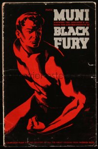 2j0656 BLACK FURY pressbook 1935 art of coal miner union organizer Paul Muni, Michael Curtiz, rare!