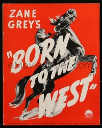 2j0658 BORN TO THE WEST pressbook 1938 young John Wayne pictured, Hunt, Zane Grey, ultra rare!