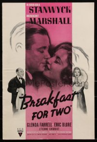 2j0662 BREAKFAST FOR TWO pressbook 1937 beautiful Barbara Stanwyck & Herbert Marshall, ultra rare!