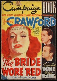 2j0663 BRIDE WORE RED pressbook 1937 Joan Crawford, Franchot Tone & Robert Young, very rare!