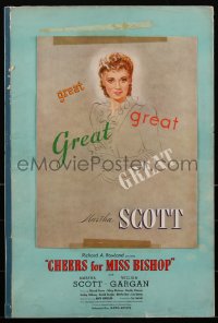 2j0665 CHEERS FOR MISS BISHOP pressbook 1941 Martha Scott, William Gargan, Edmund Gwenn, ultra rare!