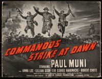 2j0669 COMMANDOS STRIKE AT DAWN pressbook 1942 art of World War II hero Paul Muni, ultra rare!