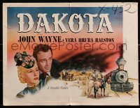 2j0675 DAKOTA pressbook 1945 John Wayne & Vera Ralston in romantic spectacle of the West, rare!