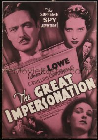 2j0698 GREAT IMPERSONATION pressbook 1935 Edmund Lowe, Valerie Hobson, supreme spy adventure, rare!