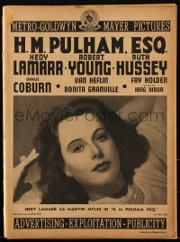 2j0701 H.M. PULHAM ESQ pressbook 1941 beautiful Hedy Lamarr loves rich Robert Young, ultra rare!
