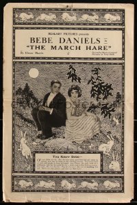 2j0739 MARCH HARE pressbook 1921 rich Bebe Daniels poses as a poor girl, ultra rare!