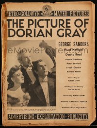 2j0750 PICTURE OF DORIAN GRAY pressbook 1945 George Sanders, Hurd Hatfield, Donna Reed, very rare!