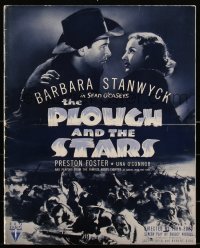 2j0752 PLOUGH & THE STARS pressbook 1936 Barbara Stanwyck & Preston Foster, John Ford, very rare!