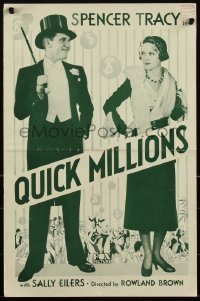 2j0753 QUICK MILLIONS pressbook 1931 Marguerite Churchill can't resist rich Spencer Tracy, rare!