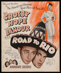 2j0757 ROAD TO RIO pressbook 1948 Bing Crosby, Bob Hope, & Dorothy Lamour in Brazil, very rare!