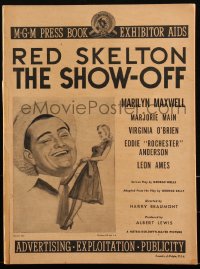 2j0765 SHOW-OFF pressbook 1946 Red Skelton & Marilyn Maxwell, Hirschfeld art inside, ultra rare!