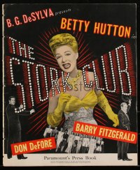 2j0778 STORK CLUB pressbook 1945 Betty Hutton, Barry Fitzgerald & Don DeFore in NY nightclub, rare!