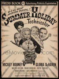 2j0781 SUMMER HOLIDAY pressbook 1947 Mickey Rooney, Butch Jenkins, Frank Morgan & family in car!
