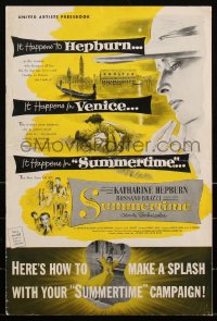 2j0782 SUMMERTIME pressbook 1955 romantic Katharine Hepburn & Rossano Brazzi in Venice, Italy!
