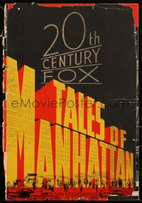 2j0785 TALES OF MANHATTAN pressbook 1942 cool deco title treatment art, all-star cast, very rare!