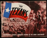 2j0787 TEXANS pressbook 1938 Randolph Scott, Joan Bennett, drama of the great southwest, very rare!