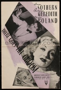 2j0789 THERE GOES THE GROOM pressbook 1937 Ann Sothern, Burgess Meredith, Mary Boland, ultra rare!